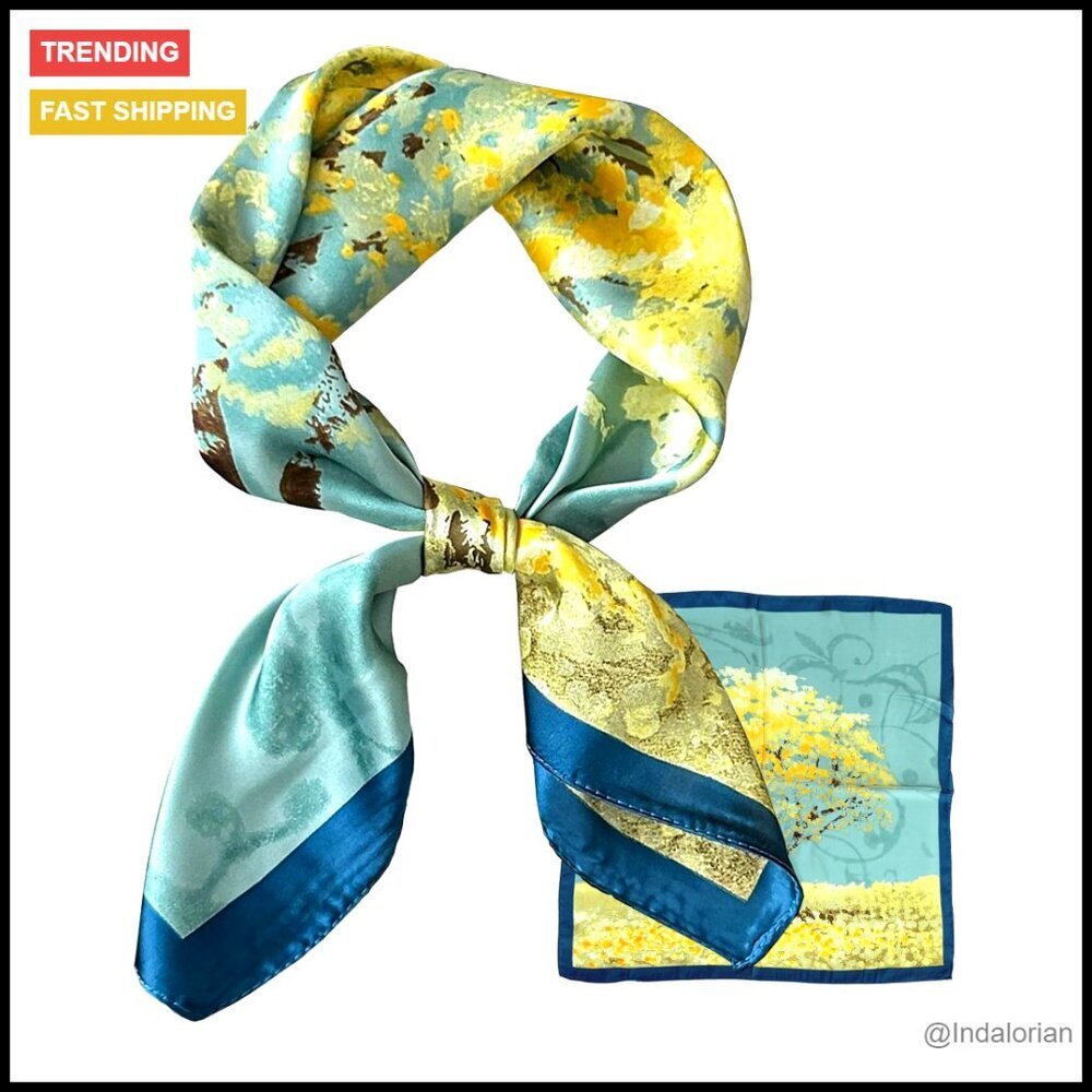 Large Paisley Square Scarf Tulle Bandana Multi-Purpose Fashion Accessory